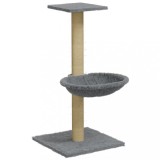 Cumpara ieftin Ansamblu de pisici, stalp din funie sisal, gri deschis, 74 cm