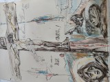 Splendid Desen Acasandrei Aurel , penita si culoare .Iata Omul .Semnat datat.Acasandrei Aurel ,artist consacrat cu academie si expozitii personale, Abstract, Cerneala, Impresionism