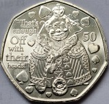 50 pence 2021 Isle of Man/ Insula Man, Queen Of Hearts, Alice in Wonderland,aunc