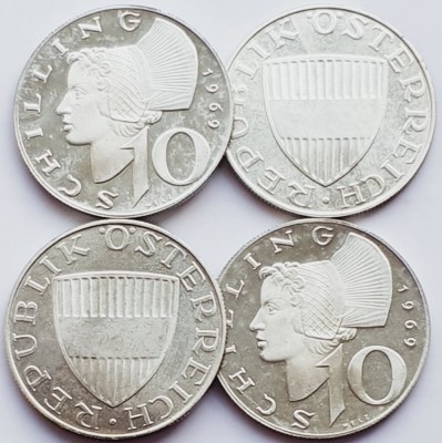 724 Austria 10 Schilling 1969 km 2882 proof argint foto