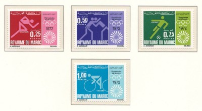 Maroc 1972 Mi 708/11 MNH - Jocurile Olimpice vara, Munchen: Pictograme foto