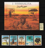 Timbre Somalia, 1994| Arbori şi animale - Natură africană | Completă - MNH | aph