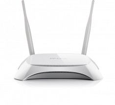 Router 4g wireless tp-link tl-mr3420 1xwan 10/100 4xlan 10/100 2 antene fixe 5dbi n300 3g/4g foto