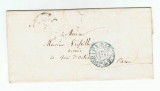 France 1840 Postal History Rare Cover STAMP BLUE PARIS DIST DE 2HS 15C D.717