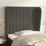 VidaXL Tăblie de pat cu aripioare gri &icirc;nchis 83x23x118/128 cm catifea