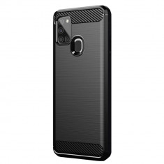 Husa Flexibila Antisoc Carbon pentru Samsung Galaxy A21s, Negru foto