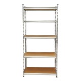 Raft metalic Breckner Germany cu 5 polite MDF, 180x90x30 cm, 120 kg/polita, montaj fara suruburi