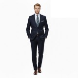 Costum Barbati Bleumarin Uni Lana Viscoza Slim Fit Fabricat in Romania Elegant Modern Business Casual