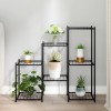 Gossi suport pentru flori, 83x25x80 cm, negru, fier