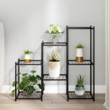 VidaXL Suport pentru flori, 83x25x80 cm, negru, fier
