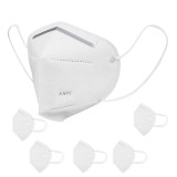 Set 5 masti de protectie KN95 pentru adulti, filtrare ridicata minimum 95%, de unica folosinta, culoare alba
