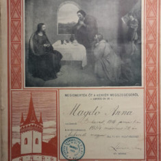 1933 Document / Certificat confirmare / Biserica evanghelica maghiară București