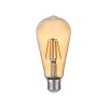 Bec LED filament ST64 6W E27 2200K, auriu, Novelite