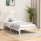 vidaXL Cadru de pat 2FT6 Small Single, alb, 75x190 cm, lemn masiv pin