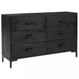 Servanta, negru, 110x35x70 cm, lemn masiv de pin reciclat, DKD Home Decor