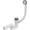 Ventil Cada Alcadrain A504KM Click Clack Metalic cu Sifon, Scurgere Cada Standard, Preaplin Flexibil, Anti-miros