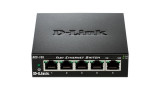 D-link switch des-105 5 porturi 10/100mbps desktop fara management metal negru