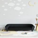 Canapea pentru copii, negru, 100x50x26 cm, catifea GartenMobel Dekor, vidaXL