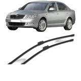Cumpara ieftin Set stergatoare auto pentru SKODA OCTAVIA II (1Z3) din 2004-2013, pentru parbriz auto, 2 bucati, Bosch Aerotwin, din cauciuc siliconat rezistent, SKOD