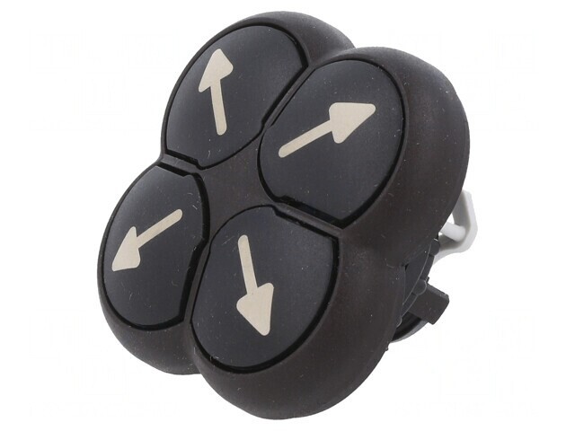 Comutator 4 Poziții 22mm Negru