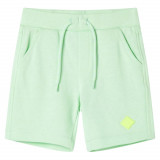 Pantaloni scurți pentru copii cu șnur, verde aprins, 128, vidaXL