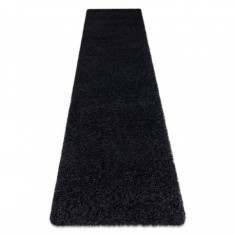 Covor, Traversa SOFFI shaggy 5cm negru - pentru bucătărie, hol și coridor, 60x200 cm