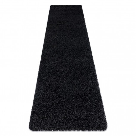 Covor, Traversa SOFFI shaggy 5cm negru - pentru bucătărie, hol și coridor, 70x200 cm