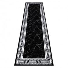 Modern GLOSS covor, traversa 2813 87 stilat, cadru, grecesc negru / gri, 70x250 cm
