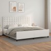 VidaXL Cadru de pat cu tăblie, alb, 200x200 cm, piele ecologică 3125592