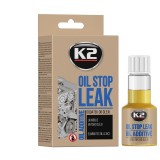 K2 STOP LEAK OIL Solutie Aditiv Stop Scurgeri Ulei Motor, Cutie Viteze, Sisteme Hidraulice, Etanseaza Garnituri, 50 ML