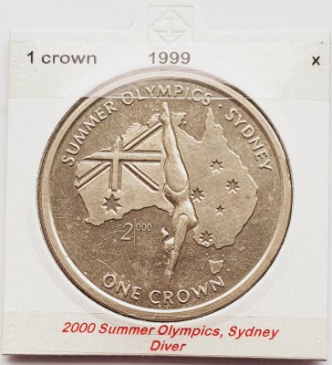 1867 Insula Man 1 crown 1999 Elizabeth II (Diver) Sydney km 924 foto