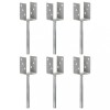Gossi ancore de gard, 6 buc., argintiu, 7x6x30 cm, otel galvanizat