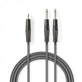 Cablu audio 2 x jack stereo 6.35mm la jack 3.5mm T-T 3m, COTH23200GY30, Nedis