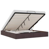 Cumpara ieftin Cadru pat otoman fara saltea tesatura maro inchis 160x200 cm