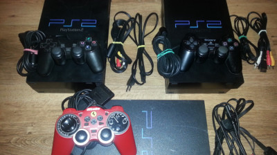 PS2 Playstation 2 Sony modat+3 jocuri ps 2 FIFA 2014 PES15 GTA NFS MORTAL KOMBAT foto