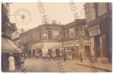 2871 - BUCURESTI street stores, Romania - old postcard, real PHOTO - used - 1917, Circulata, Fotografie
