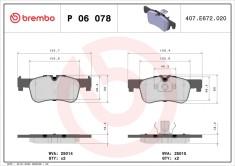 BREMBO P 06 078 PRIME LINE set placute frana,frana disc