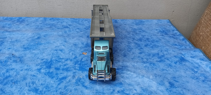 Blue American | macheta camion transportor | 41*7*10 cm