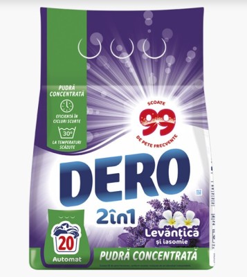 Detergent de rufe pudră automat Lavandă 2&amp;icirc;n1, 20 spălări, 1.5kg foto