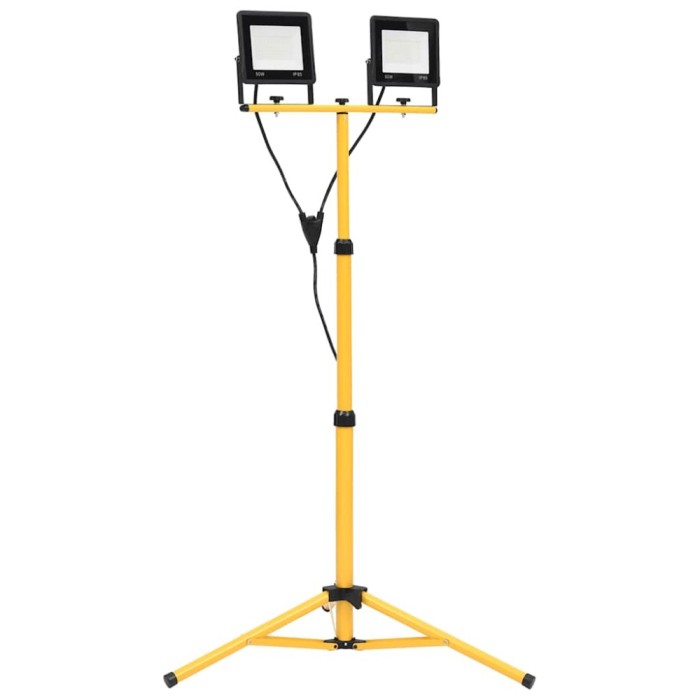 Proiector cu LED și trepied, 2x50 W, alb rece