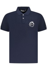 Trussardi Tricou polo barbati, cu imprimeu grafic, Regular fit, Bleumarin foto