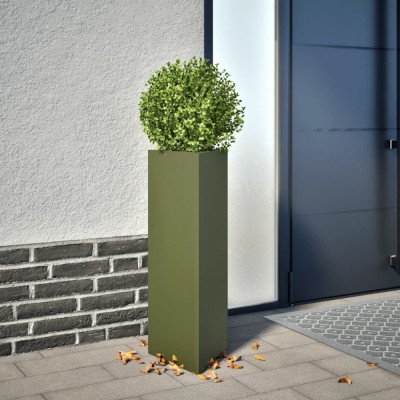 Gossi jardiniera de gradina, verde, 30x26x75 cm, otel, triunghiulara foto