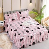 Cumpara ieftin Cearceaf De Pat Cu Volane si 2 Fete De Perna Bumbac Finet - JOJ81