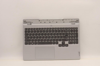 Carcasa superioara cu tastatura palmrest Laptop, Lenovo, Legion 5 15IAH7H Type 82RB, Cloud Grey, AM2DJ000D00, JY570, iluminata, layout US foto