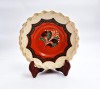 Farfurie decorativa ceramica Ungaria KANTOR KARCAG diametru 22 cm motive florale lut ars glazurat anii &#039;70 semnata