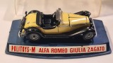 Macheta veche colectie, POLITOYS M532, ALFA ROMEO GIULIA GS ZAGATO roadster 1965, directie conectata la volan, sc 1/43, cutie originala, Italia 1966