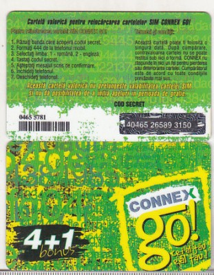 bnk card Romania - Connex - reincarcare Go! 4+1 $ -RO-CON-REF-0029C foto