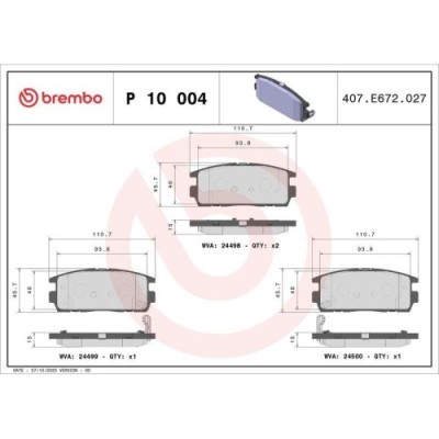 Placute frana Chevrolet Captiva (C100 C140) 06.06-, Captiva Sport 01.07-, Equinox 04.03-12.09; Opel Antara A (L07) 08.06-08.17, Spate, BREMBO foto