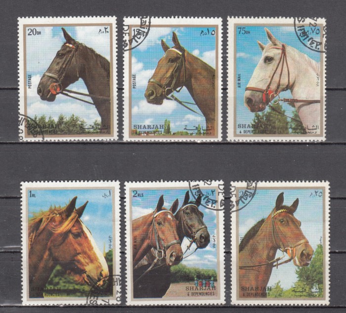 A12 S6 3 - Timbre foarte vechi - Sharjah - rase de cai