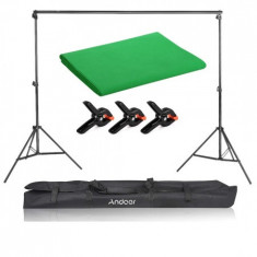 Kit suport fundal 2 x 2m + panza fundal verde 1.6 x 3m foto